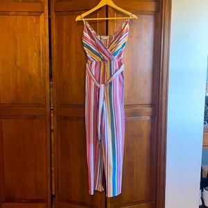 Women's Retro Striped Jumpsuit
